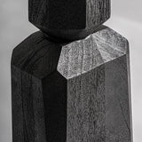 Fekete színű design asztali lámpa, krém színű juta lámpaernyővel.