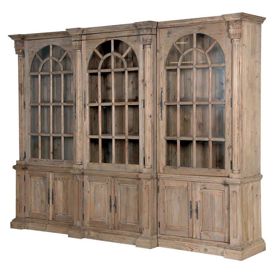 Háromosztatú kézműves vitrines könnyszekrény.