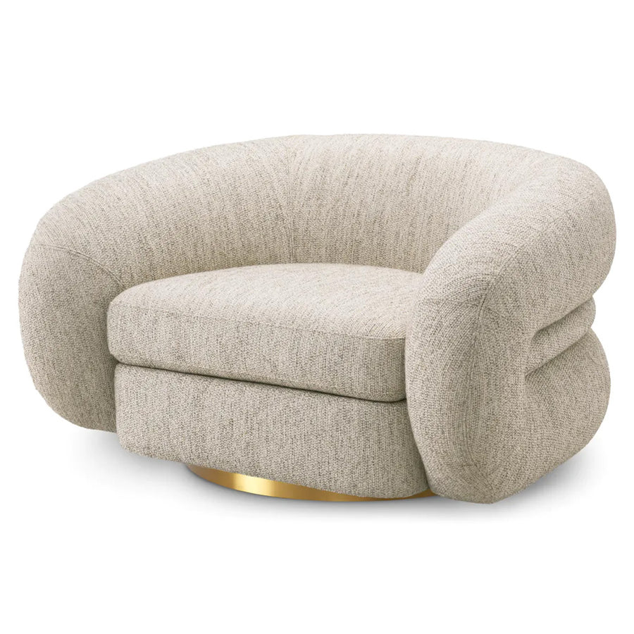 COSENZA halványszürke forgó design fotel