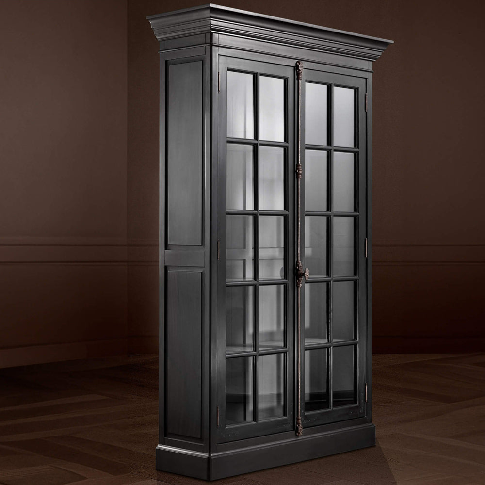 CÔTE SUD fekete vitrines szekrény 233 cm