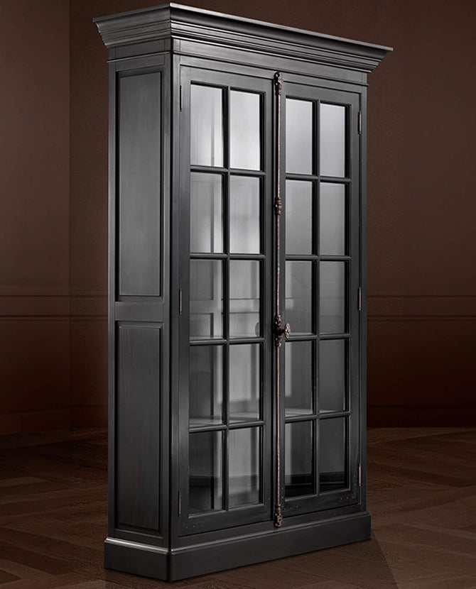 CÔTE SUD fekete vitrines szekrény 233 cm