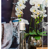 Cserepes mű orchidea 55 cm fehér "Orchid"