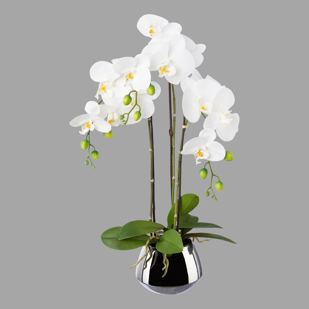Cserepes mű orchidea 55 cm fehér "Orchid"