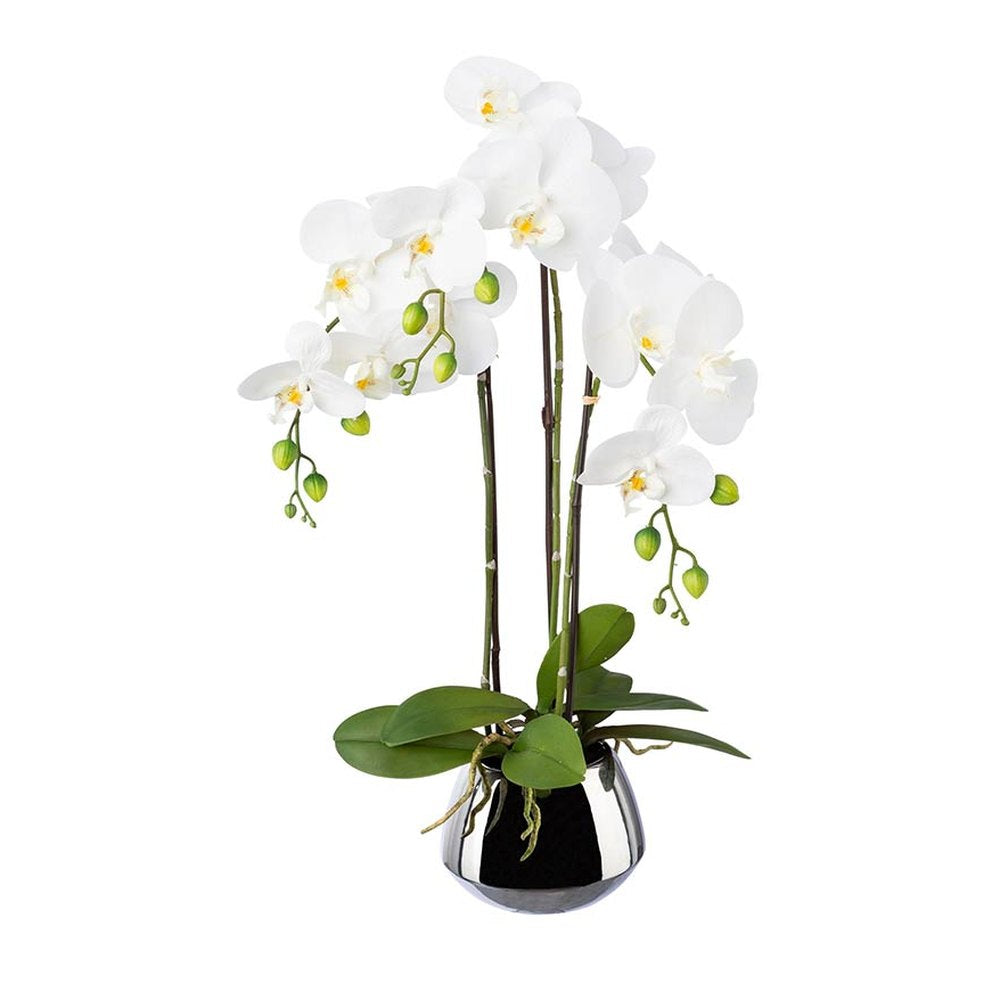 Cserepes mű orchidea 55 cm fehér "Orchid"
