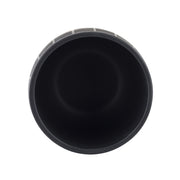 Fentről fotózott modern kerámia kaspó, fekete belsővel és dekoratív peremmel, Dalia kollekció – 18 cm átmérő.