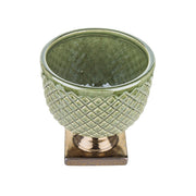 Dalia kollekció zöld kaspó felülnézetből, részletgazdag mintázattal