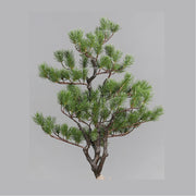 Jutazsákba helyezett dekorációs műfenyő.