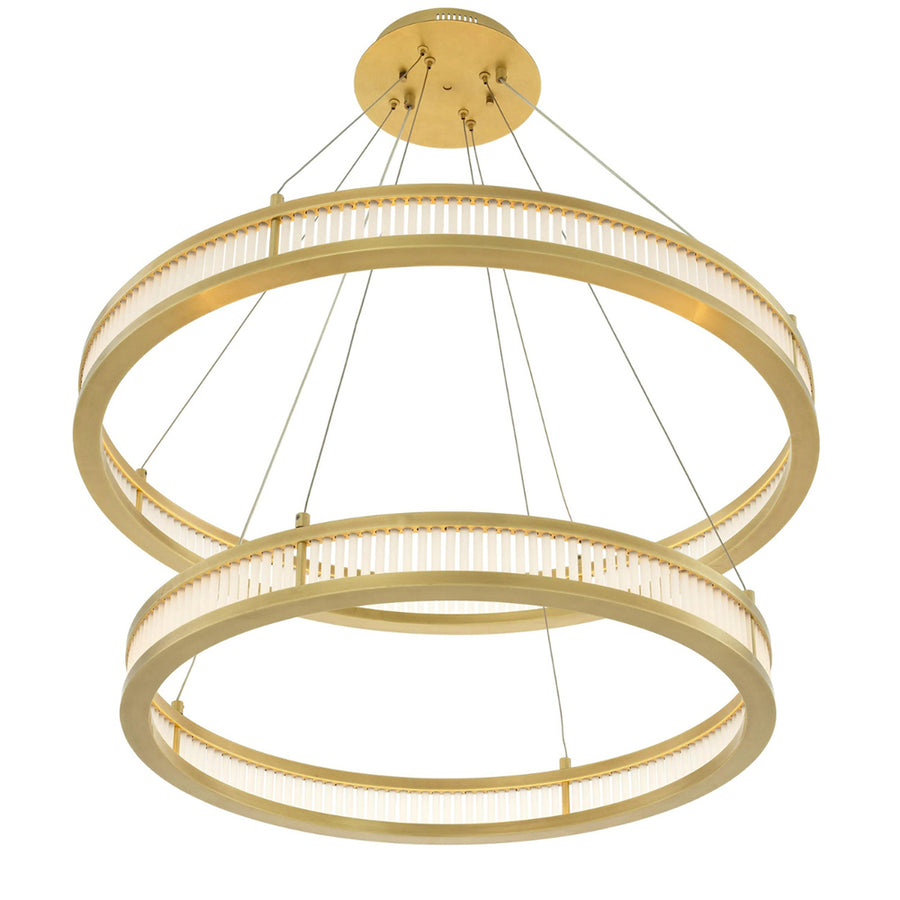 Opálos matt felületű üvegrudakból álló dizájn csillár.