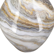 Fémből készült, márvány mintás kézműves design váza.