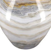 Fémből készült, márvány mintás kézműves design váza.