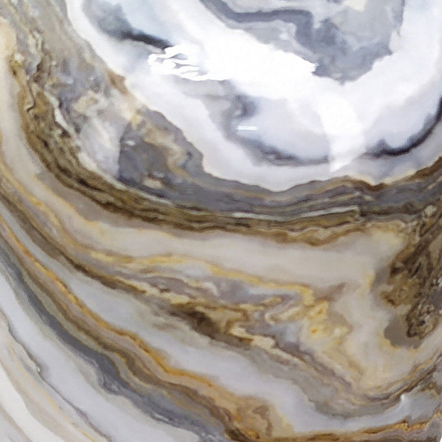 Fémből készült, márvány mintás kézműves design váza.