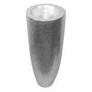 Fémes fényű, ezüstszínű óriás dizájn kaspó.