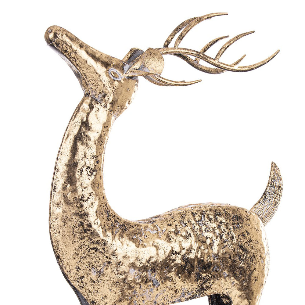 Hosszú lábú, művészi kialakítású arany szarvas figura 70 cm