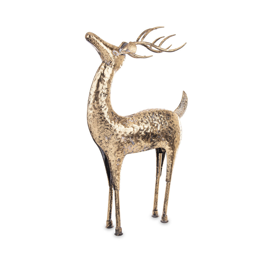 Doré antik arany fém szarvas figura 70 cm – teljes alakos fotó