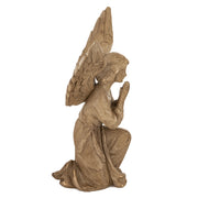 Térdelő angyal figura oldalnézetből, antikolt natúr felület