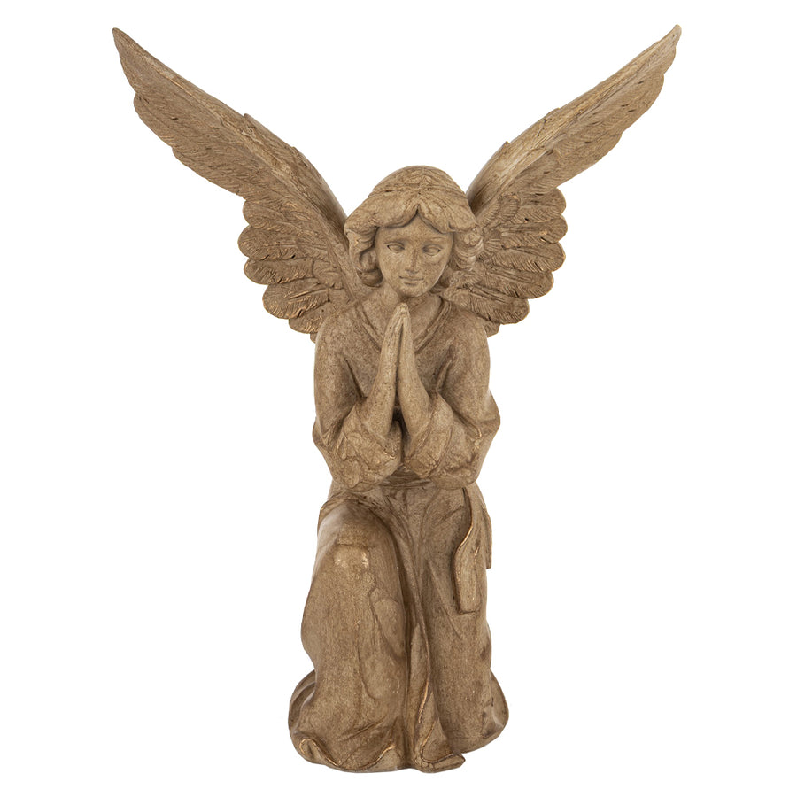 Dost kollekció natúr angyal dísz, teljes alakos elölnézet, 28 cm
