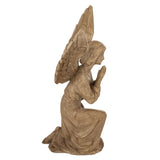 Térdelő angyal figura oldalnézetből, antikolt natúr felület