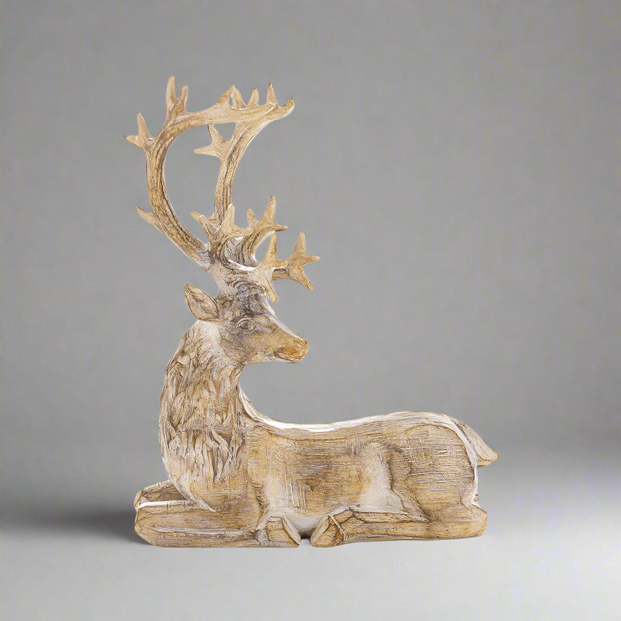 DOST natúr karácsonyi szarvas figura 23 cm