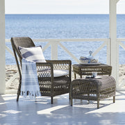 DAWN antikszürke műrattan kerti lábtartó zsámoly