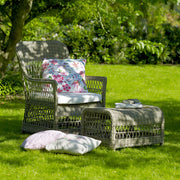 DAWN antikszürke műrattan kerti lábtartó zsámoly