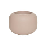 ELEMENTAL SPHERE LOW XS púderpink kompozit design kaspó 35 cm átmérővel, modern alacsony gömb formában