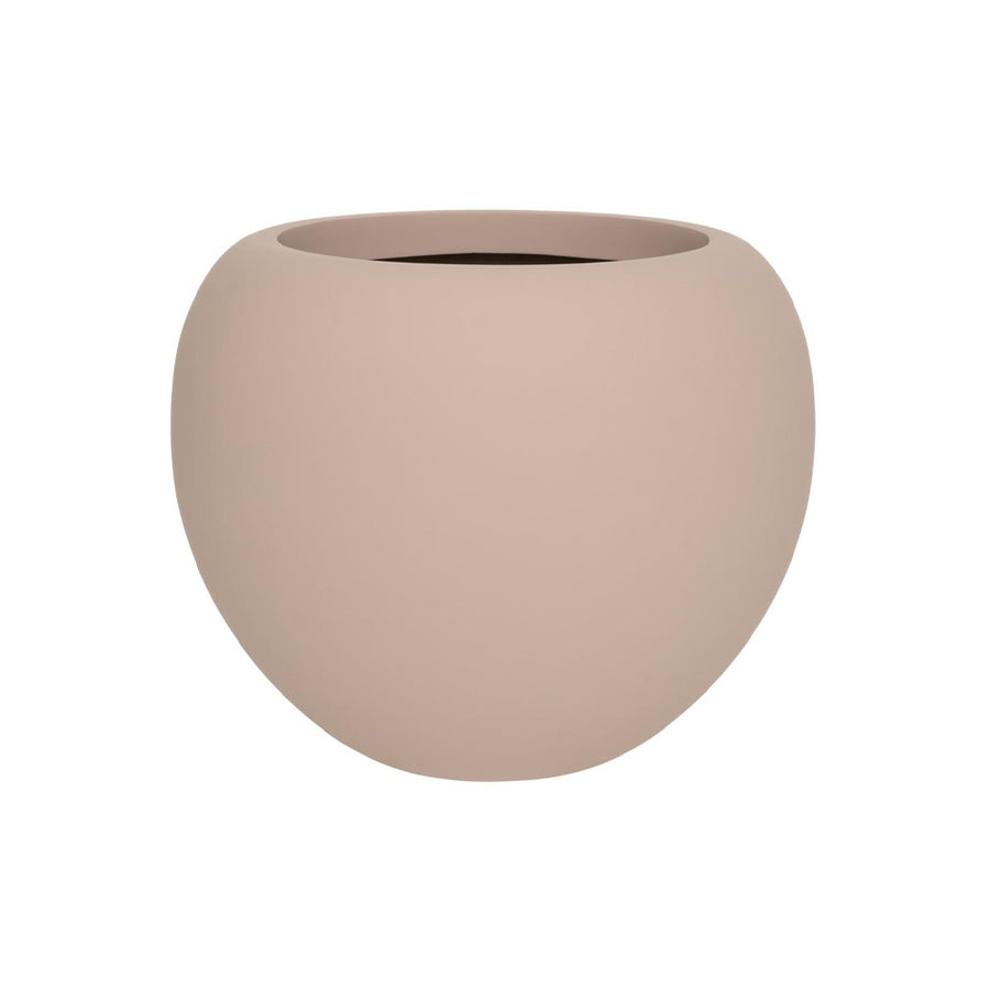 ELEMENTAL STREAM S púderpink kompozit design kaspó 52 cm átmérővel, modern gömb formájú kialakítással
