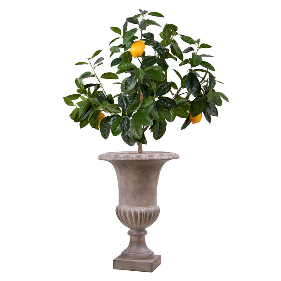 Közelkép az England 70 cm-es kaspó kannelúrás testéről és antikolt felületéről