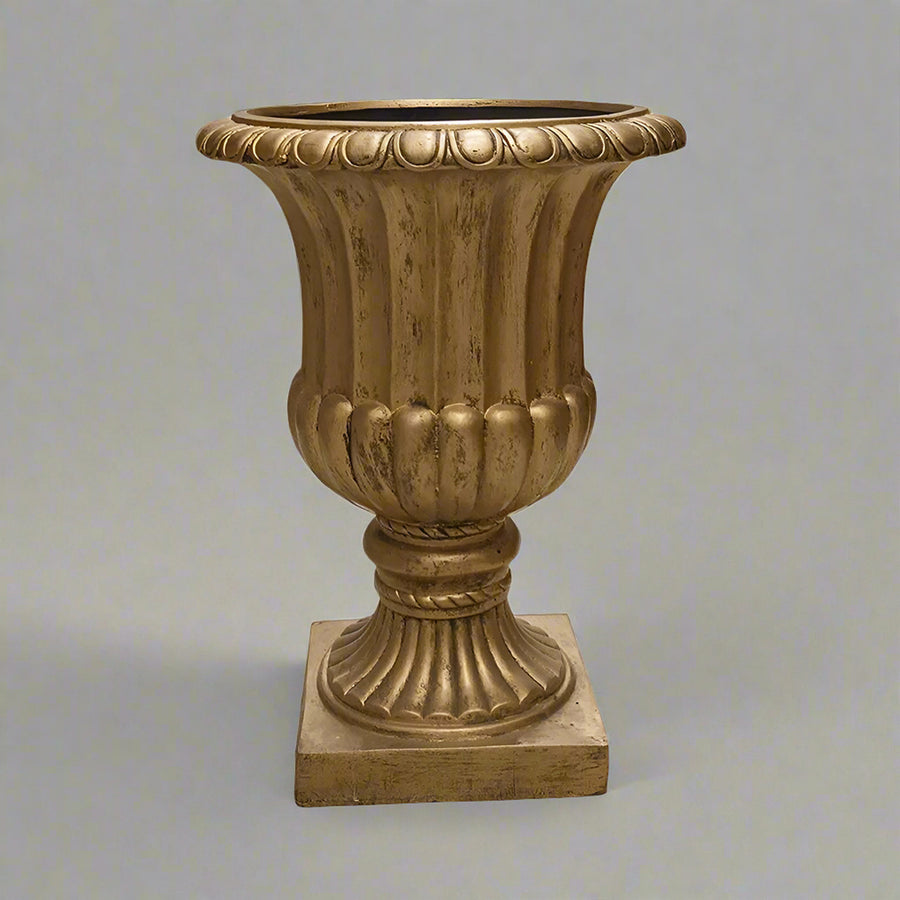 England arany kaspó stúdiófotón, részletes bordázott felülettel