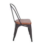 Factory ipari bisztró szék oldalnézet fém vázzal