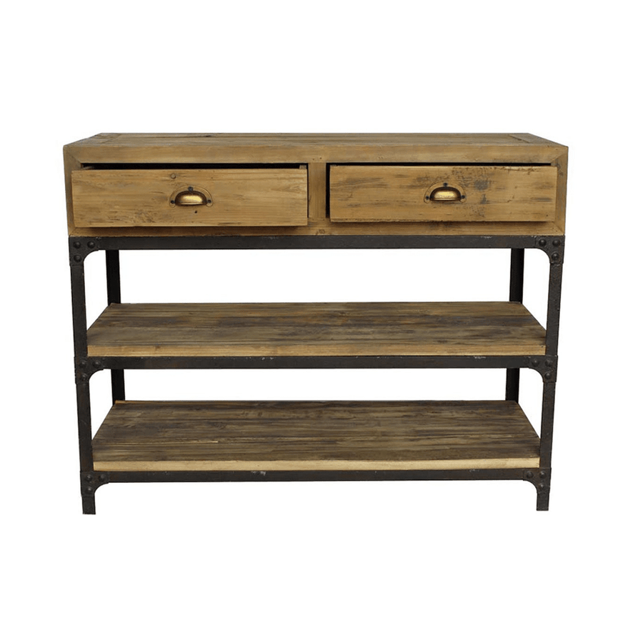 Közvetlen előnézeti kép a Factory konzolasztalról, az egyik fiók részben nyitva látható.