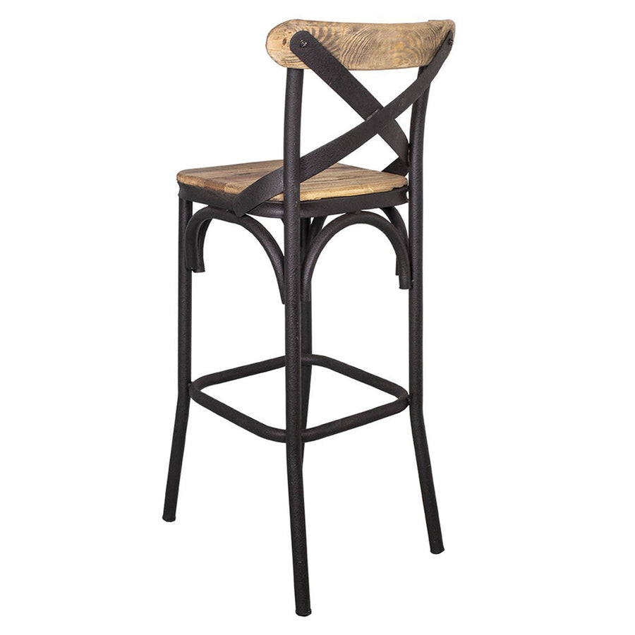 Factory loft bárszék hátulról, ipari stílusú fém szerkezettel