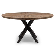 Falcon Crest kerek tölgyfa étkezőasztal 150 cm fekete fém lábbal
