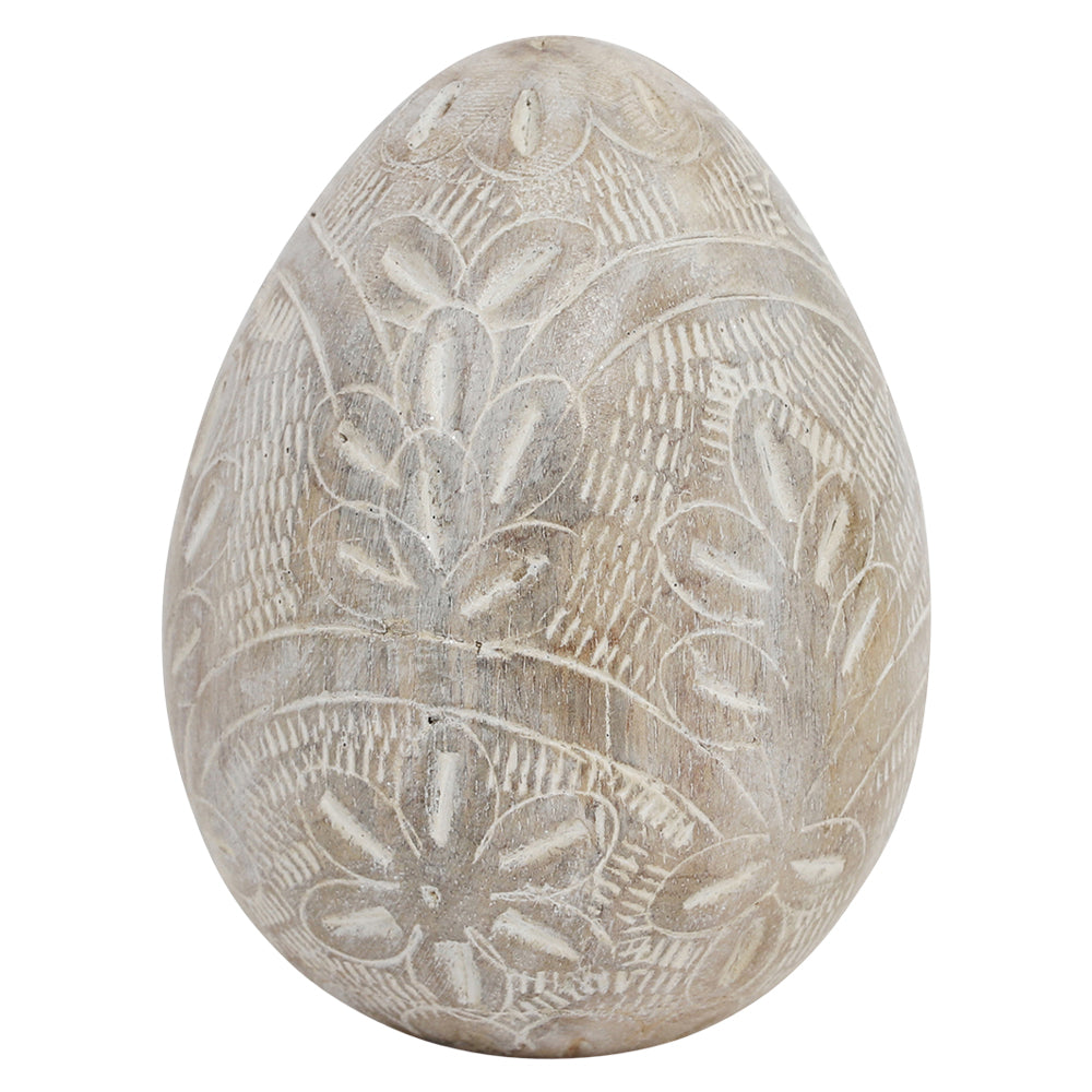 Mangófából faragott, húsvéti dekor tojás.