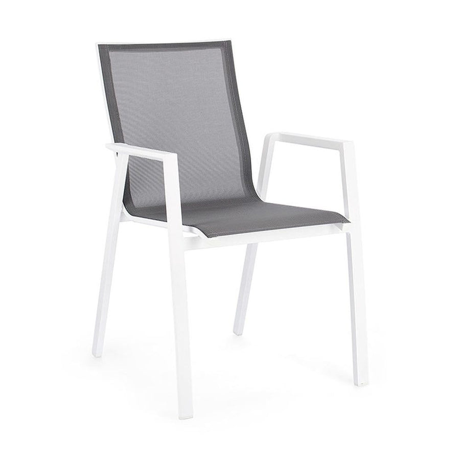 Fehér színű modern kerti szék.
