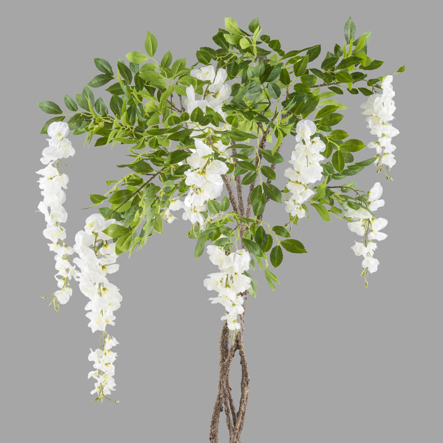 Fehér színű mű lilaakác fa.