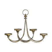 Rézszínű fémből készült, 4 ágú adventi gyertyatartó.