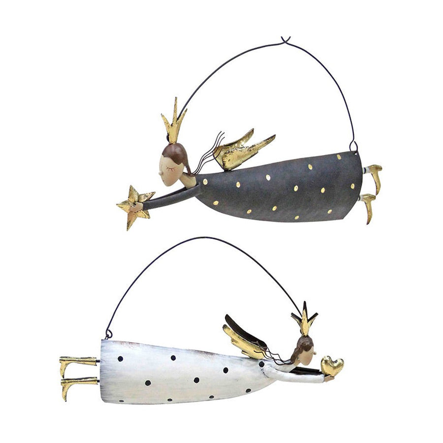 Fémből készült karácsonyi angyal figura.