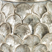 Antik ezüst színű,, dekor fém kaspó.