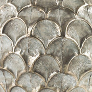 Antik ezüst színű,, dekor fém kaspó.