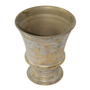 Óarany színű fém kaspó.