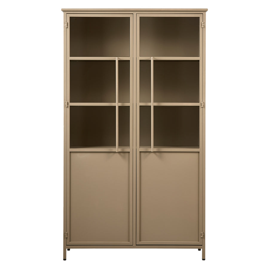 EXHIBIT khaki zöld fém vitrines szekrény 99 x 170 cm