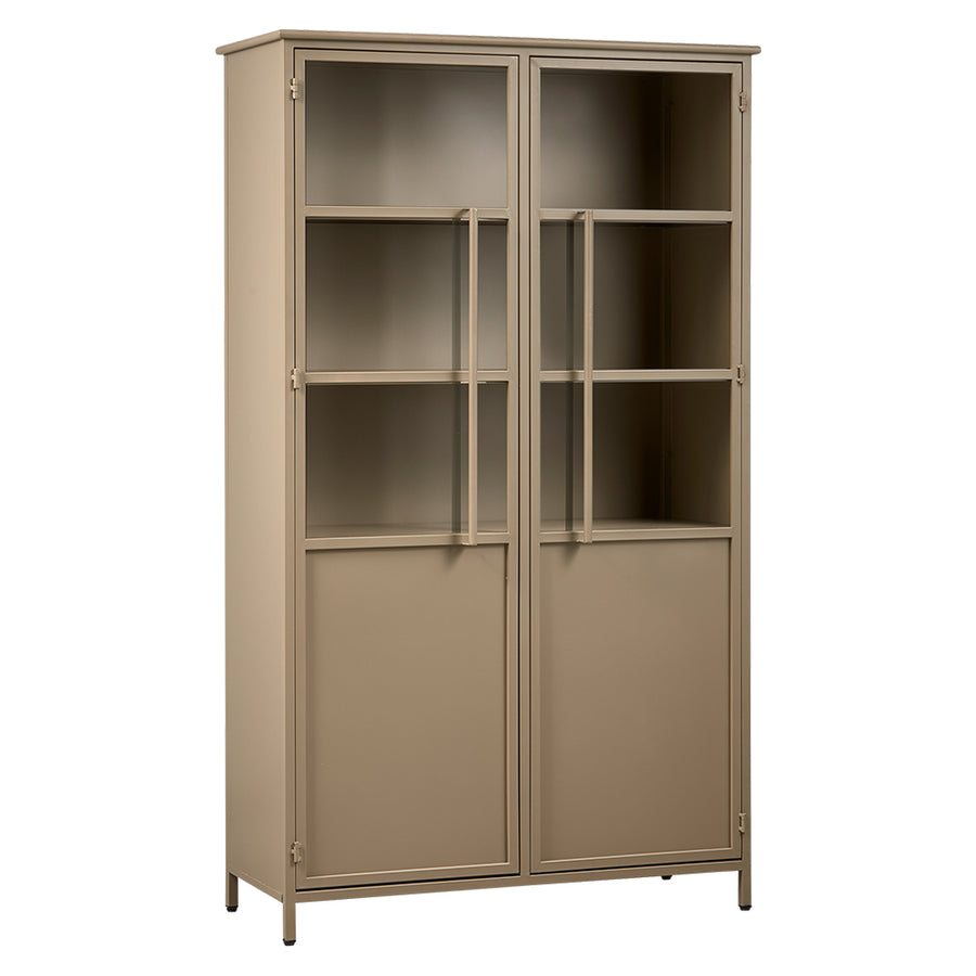 EXHIBIT khaki zöld fém vitrines szekrény 99 x 170 cm