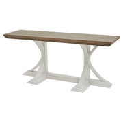 Tömör fenyőfából készült, kézműves konzolasztal.