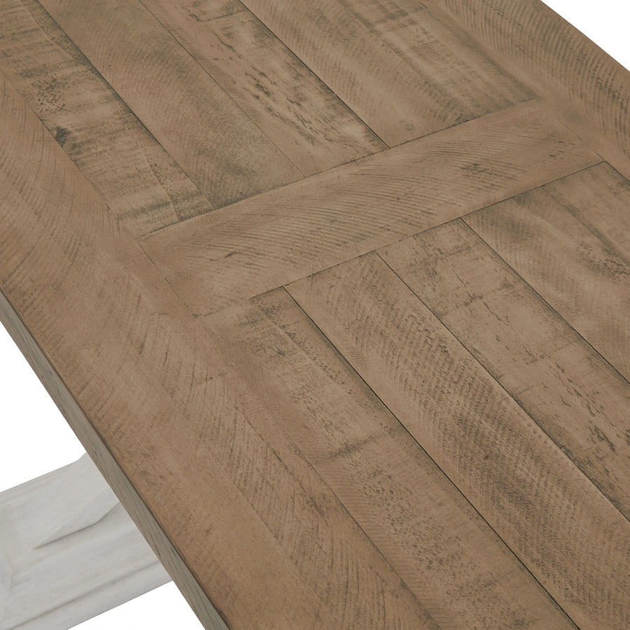 Tömör fenyőfából készült, kézműves konzolasztal.