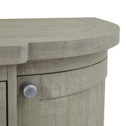 Tömör fenyőfából készült, mosott szürke színű, pácolt tálaló.