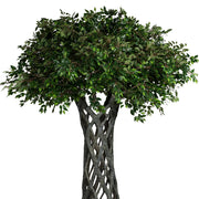 Élethű levelekkel díszített, exkluzív megjelenésű óriás mű fikusz fa.