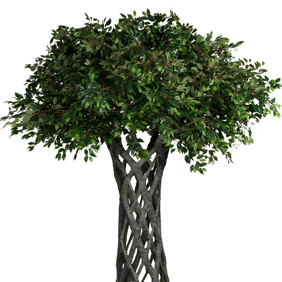 Élethű levelekkel díszített, exkluzív megjelenésű óriás mű fikusz fa.