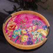 Rózsaszín színű design tálca.