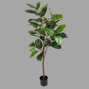 Mű fikusz cserje fekete színű műanyag kaspóban.