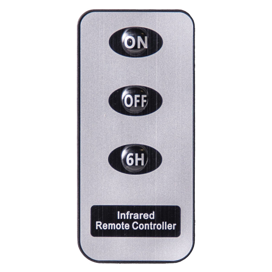 Infravörös távirányító LED gyertyákhoz, három gombbal: ON, OFF és 6H időzítő.